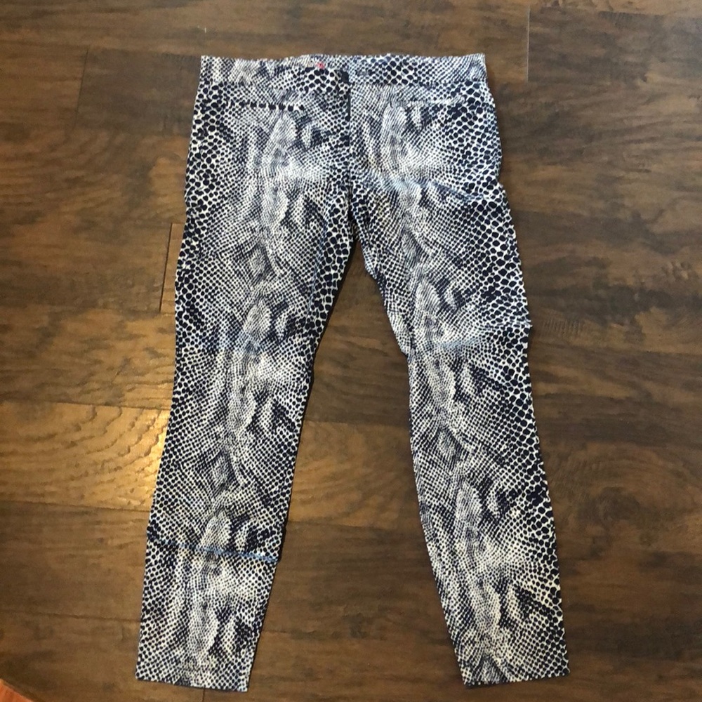 Navy Snake Skin Print Khaki Pants
